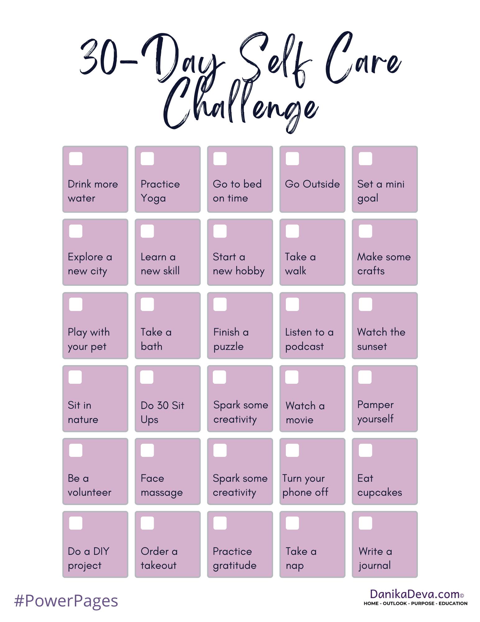 30-Day Self Care Challenge Powerpage