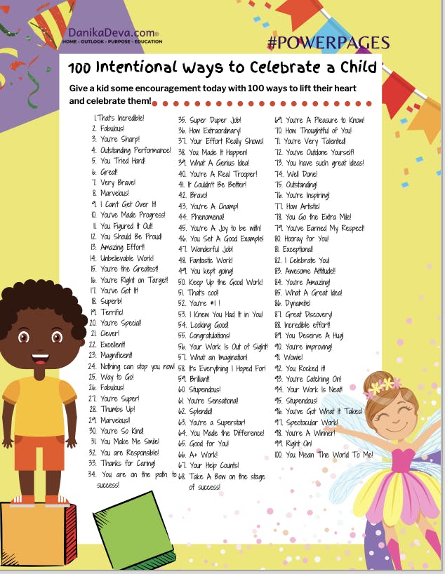 100 Intentional Ways to Celebrate a Child Powerpage