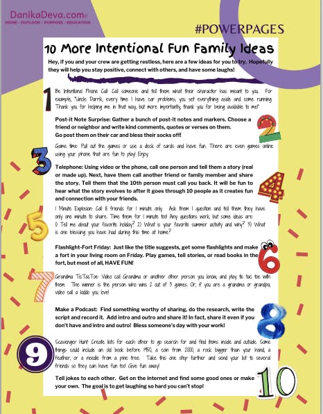 10 More Intentional Fun Family Ideas Powerpage