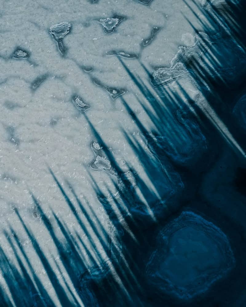Abstract pattern of blue and white textures