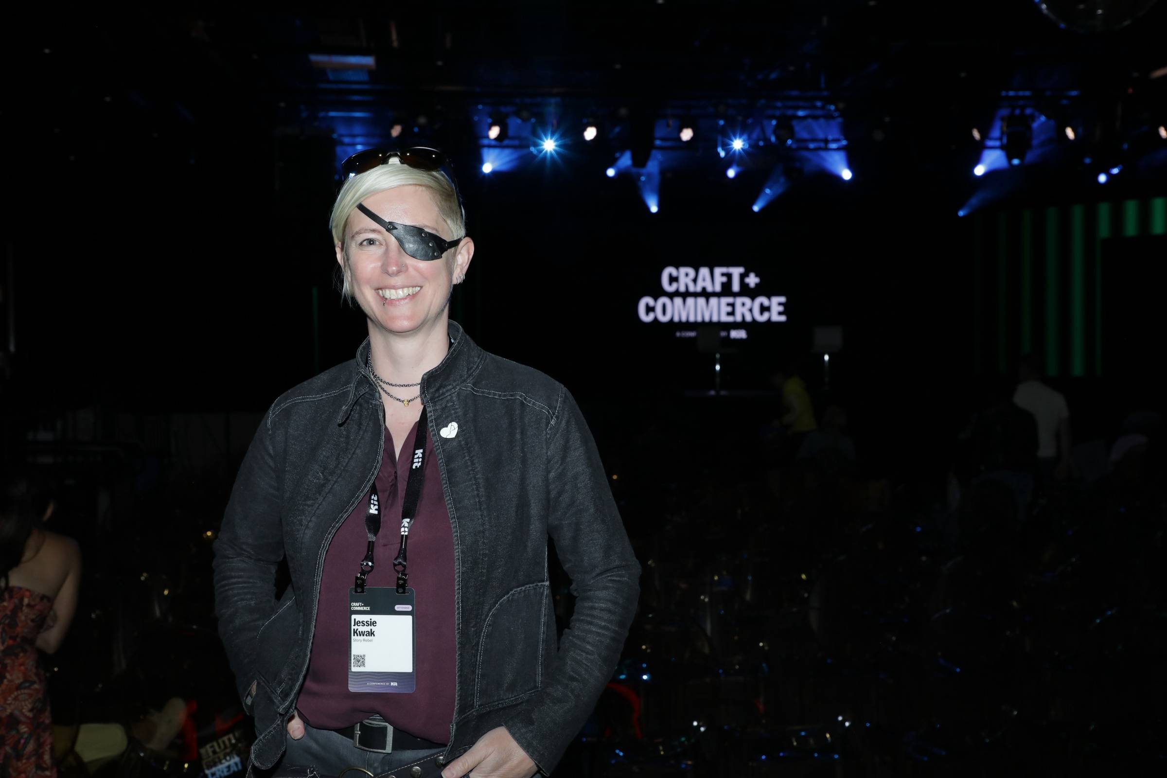 Jessie standing in front of the Craft + Commerce stage