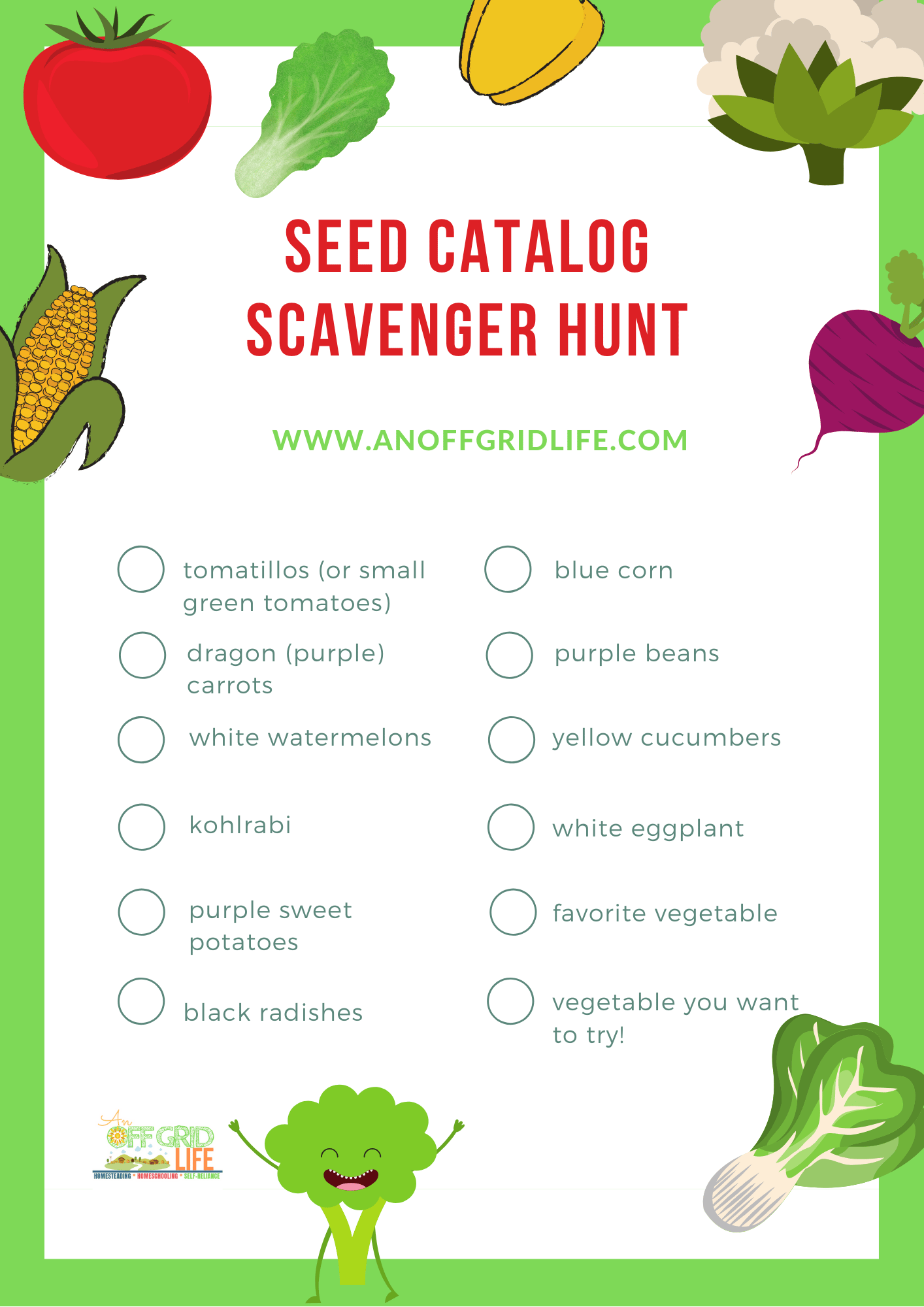Free Seed Catalog Scavenger Hunt