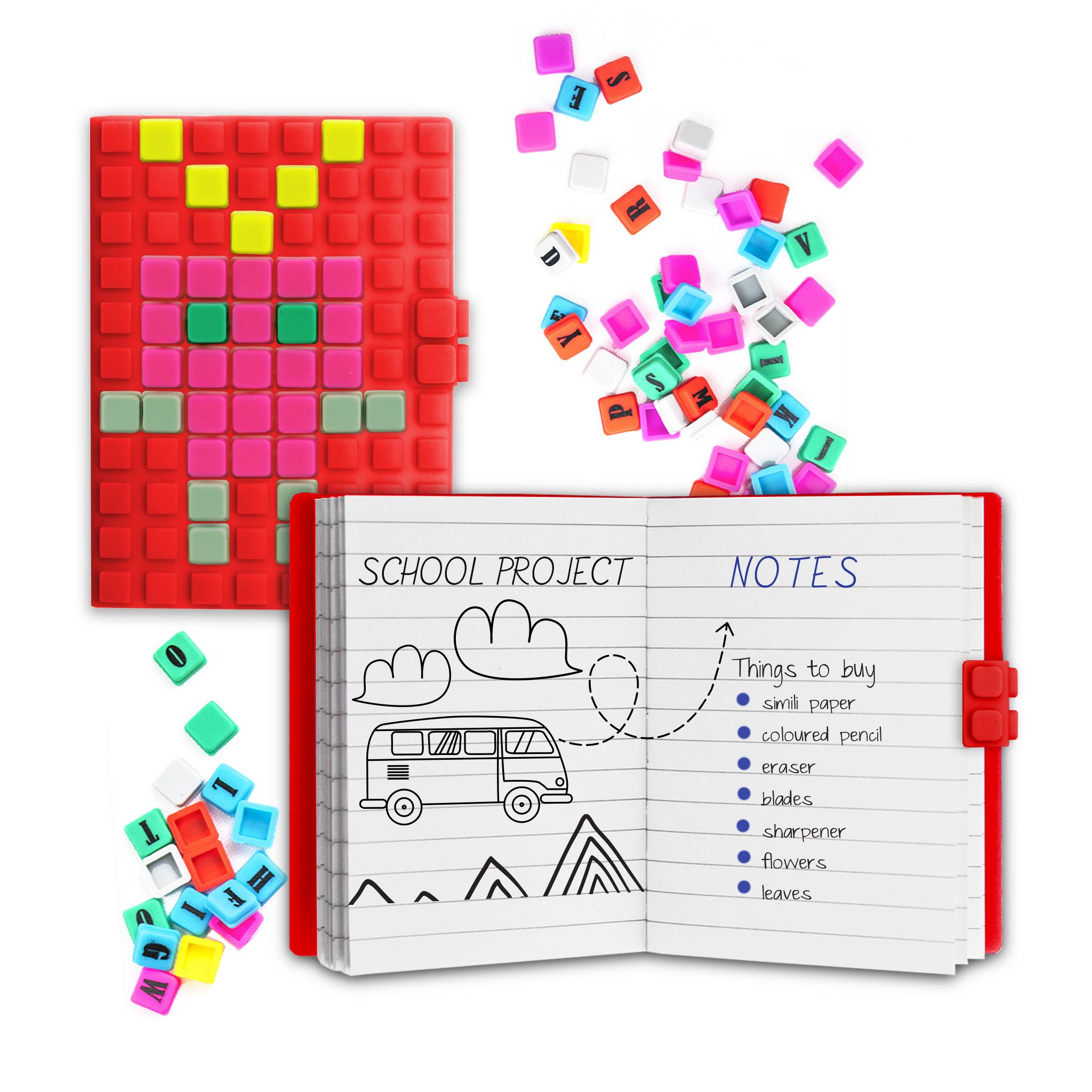 Soft Book Medium with Cubes Red