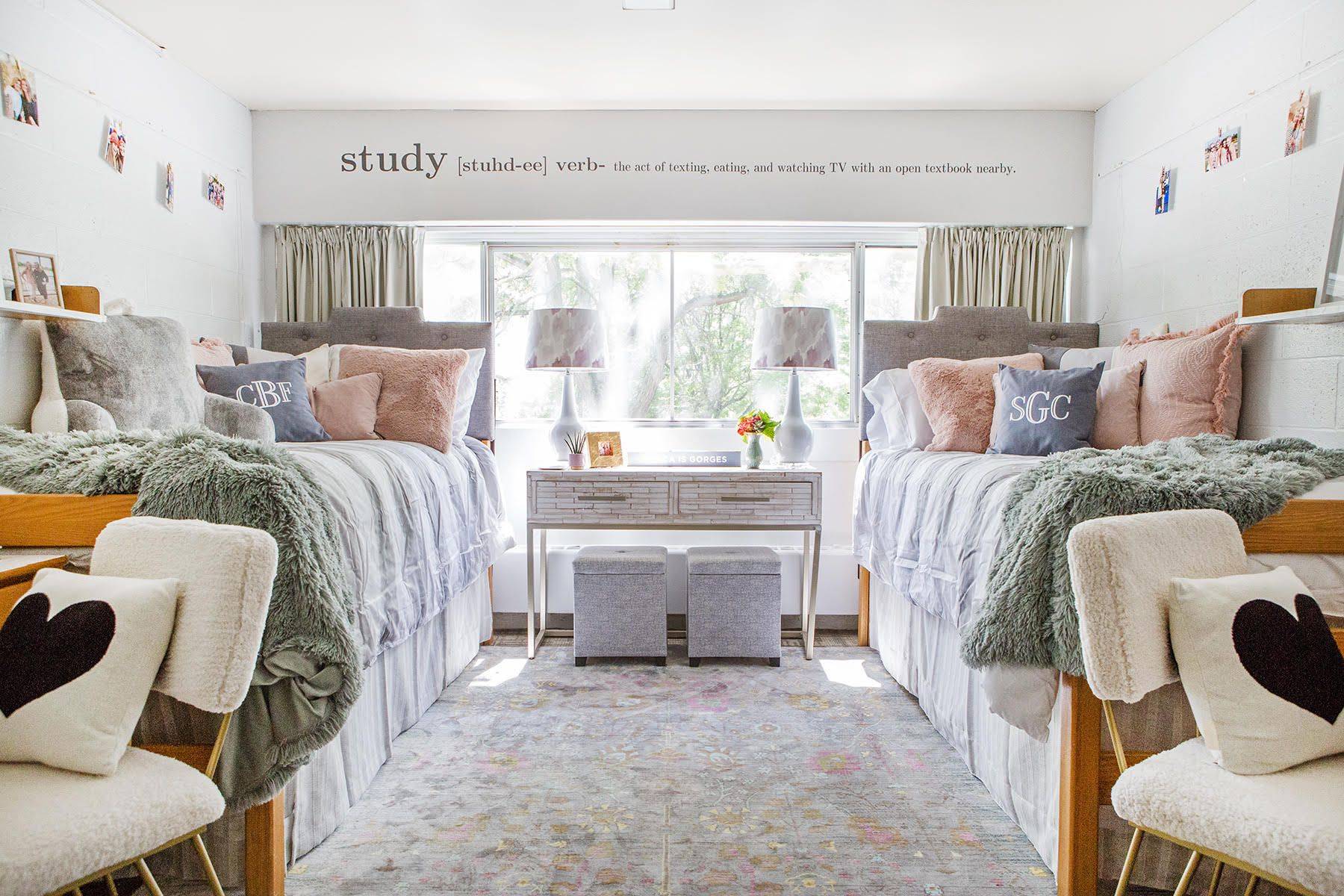 Professionally designed dorm room