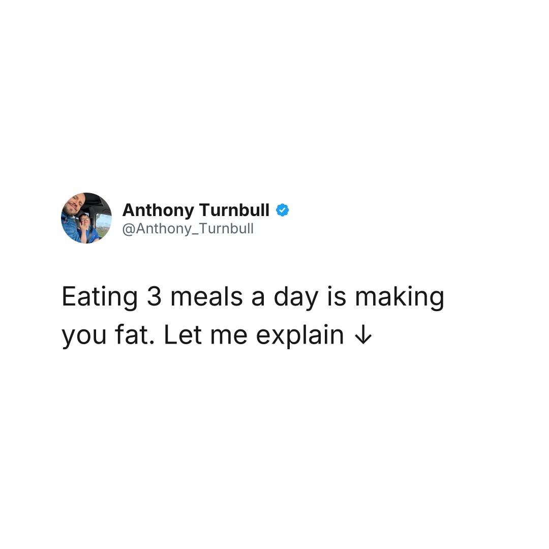 Eating 3 meals a day is making you fat.
Not because 3 meals are bad.
Because nobody told you the meals changed.
Your grandad's breakfast wasn't half a day's calories disguised as a coffee and a pastry.