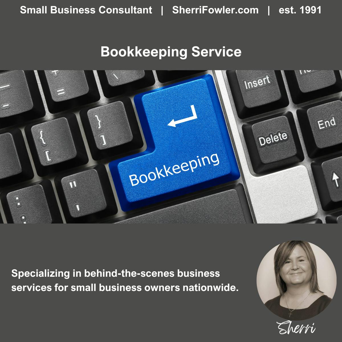 Sherri Smith provides bookkeeping services to small business owners