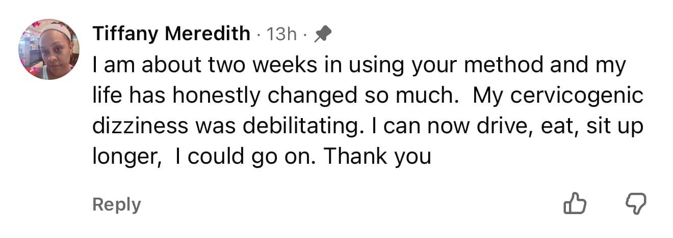 Screenshot of a Headache Reset client review