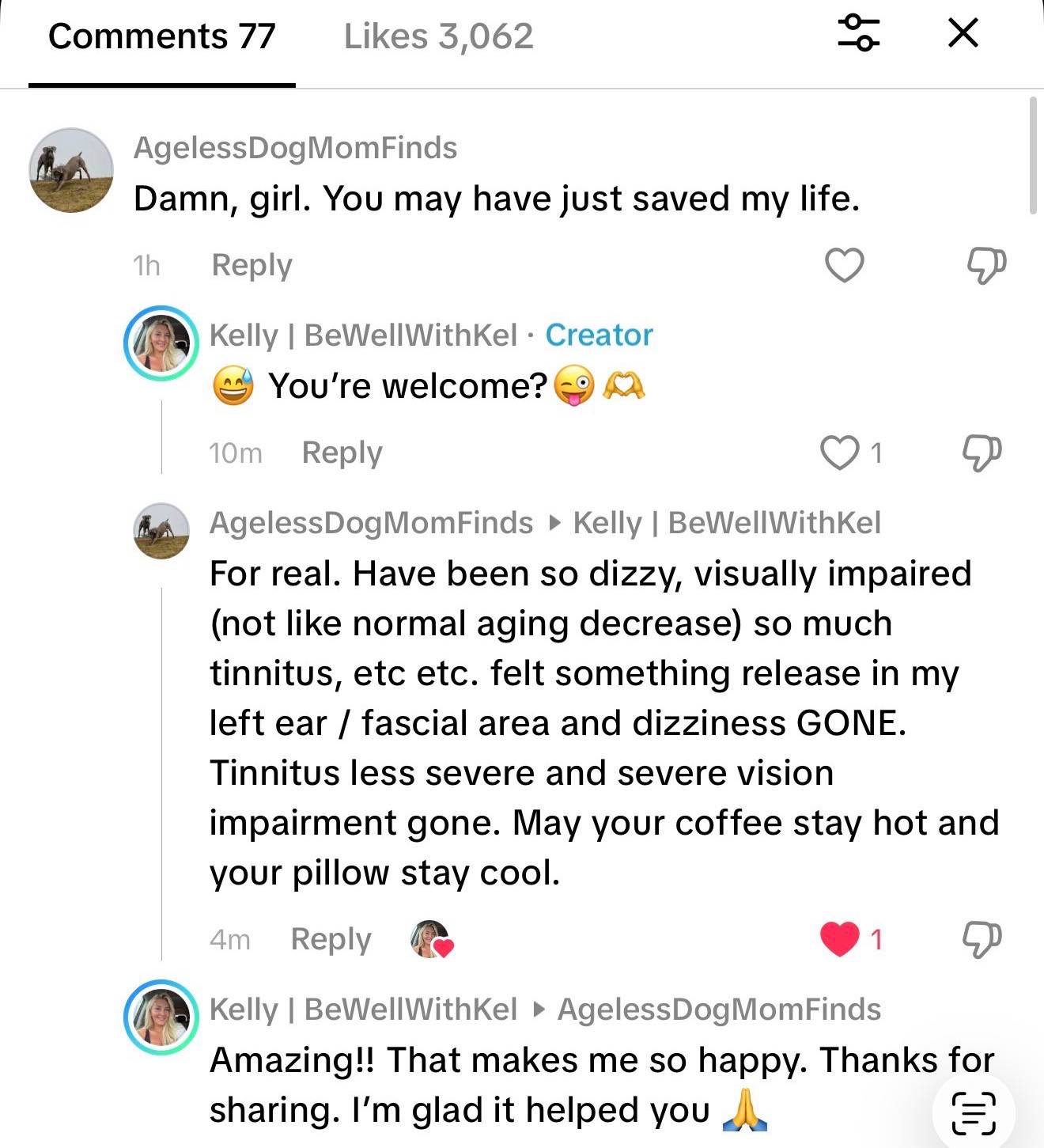 Screenshot of a Headache Reset client review