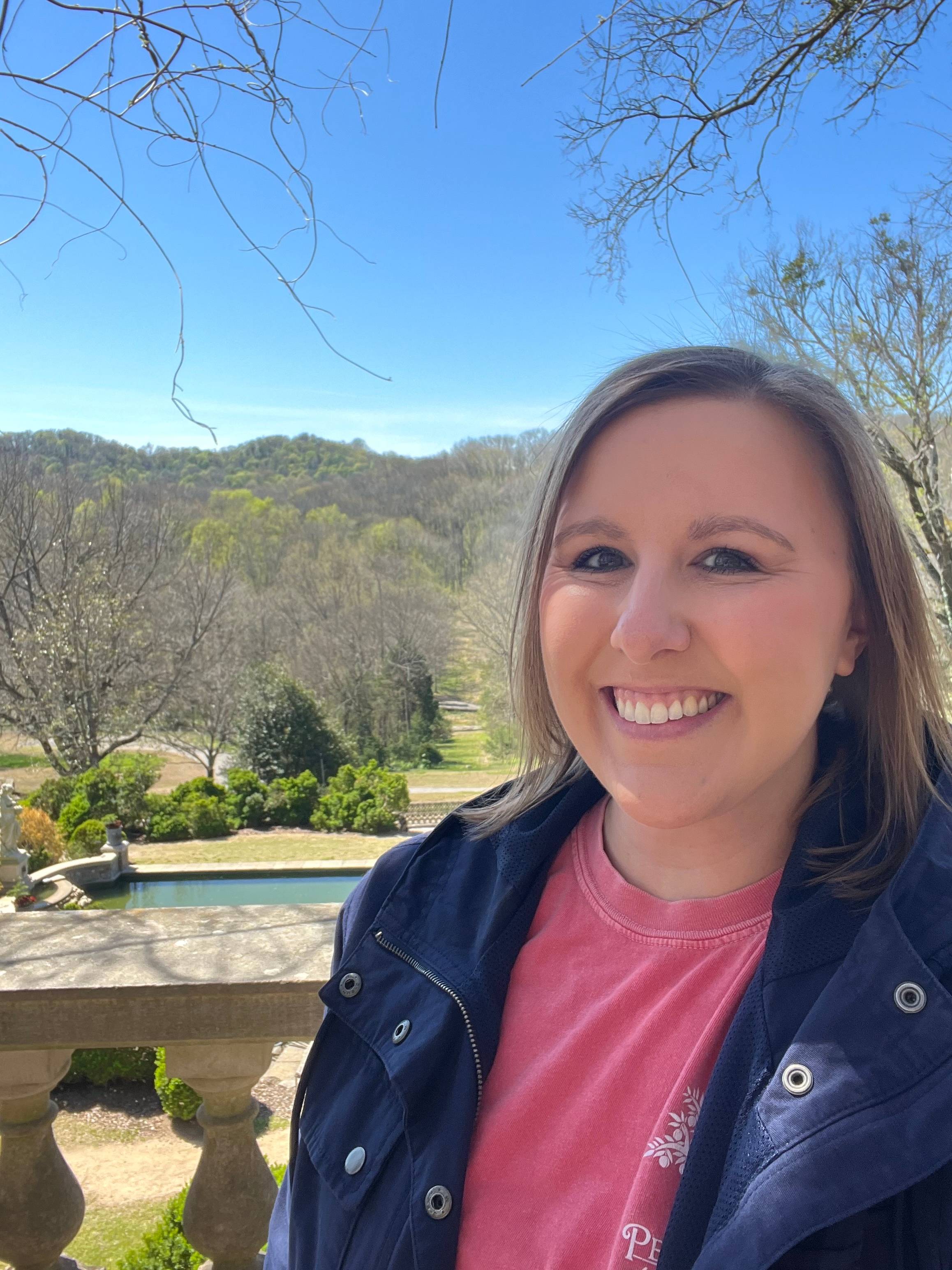 Katie Rockey in the Cheekwood Botanical Gardens in Nashville, Tennessee
