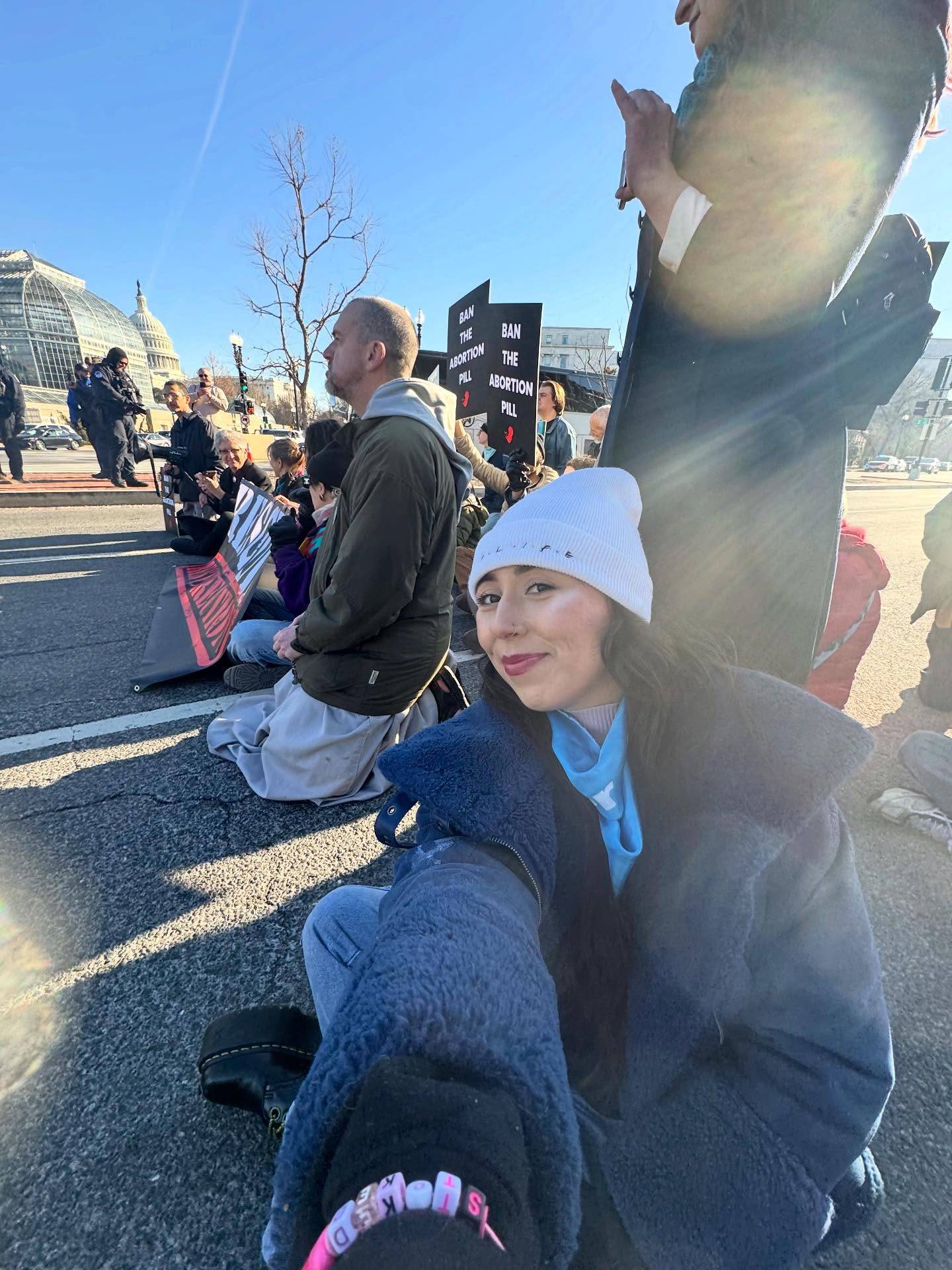 Blocked the rode to the Health and Human Services yesterday protesting the abortion pill! 

JD Vance, Trump, and HHS: BAN THE ABORTION PILL!!!!