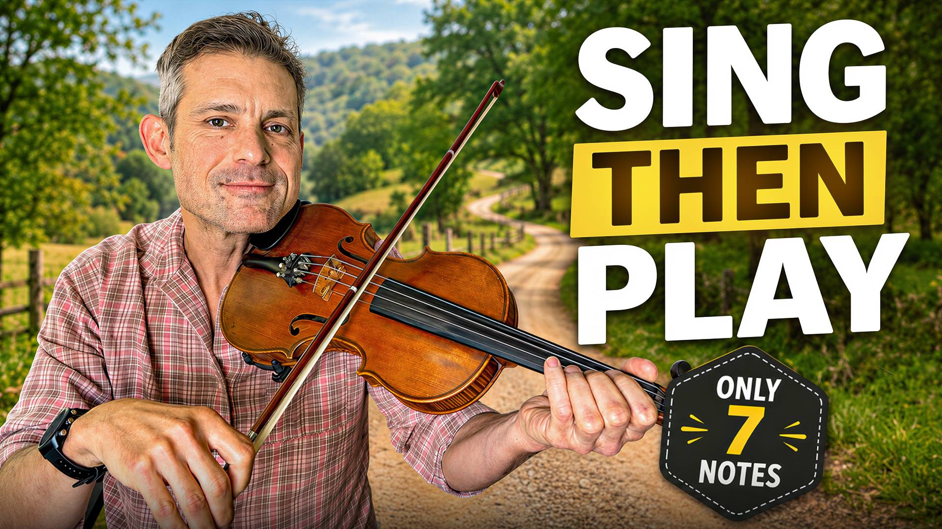 Country Roads on fiddle! Easy Lesson.